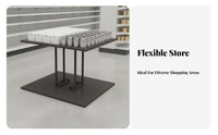 High Load Capacity Supermarket Display Table Minimalist Design Heavy Duty Metal Display Rack Space Saving Freestanding Product Display Powder Coated Finish for Shop Owners, Retailers, Homeowners, Supermarkets, Convenience Shop S, Shopping Mall, Cafes
