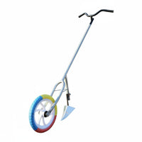 Sturdy Manganese Steel Multi-Function Rolling Tiller Interchangeable Heads Wheeled Soil Loosener Adjustable Depth Manual Soil Loosener Ergonomic Handle for Women, Elderly, Farm, Vegetable Plot, Allotment