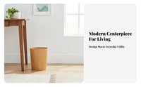 Wooden Trash Can with Lid Easy to Clean Nordic Design Paper Basket Thickened and Wood Grain Trash Can for Living Room, Kitchen, Washroom