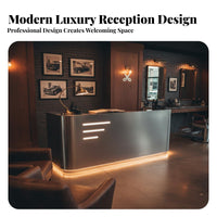 Luxury Design Salon Cashier Table Sturdy Construction Modern Salon Welcome Desk Easy to Clean Retail Checkout Counter Ample Storage for Receptionists, Business Owners, Office Managers, Barbershop, Lobby, Lobbies, Hotel
