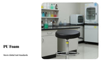 Adjustable Height Anti-Static Workstation Stool Easy to Clean Commercial Furniture 360-Degree Swivel Rolling Chair Stable Base for Factory Workers, Professionals, Workstation Oratory, Cleanroom, Workshop, Hospital