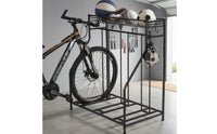 Metal Freestanding Bike Organizer Black Cycle Storage Rack Indoor Floor Bike Rack Wire Basket for Garage, Basement
