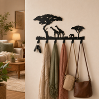 Key Holder for Wall, Matte Black Key Hooks, Heavy Duty Iron Key Rack with 6 Hooks, Decorative Wall Mounted Key Organiser for Small Flats