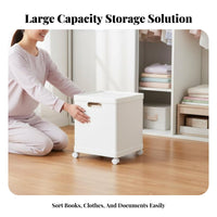 adaptable Foldable Cubby Box Large Capacity Household Storage Stackable Organizing container Integrated Handle for Home Organizers, Students, homeowners, Closet, shelf, Living Room, Bedroom