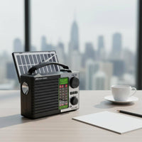 Portable Handle AM Frequency Modulation SW Radio Supports TF Card & USB Solar Powered Radio Long Standby for Camping, Outdoor