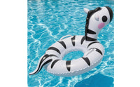 Inflatable Swim Circle with Handles Colorful Zebra Pool Toy for Kids, Young Children, Backyard
