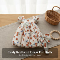 Strawberry Print Doll Dress Soft Material BJD Doll Simple to Put on to Wear Toy Accessory