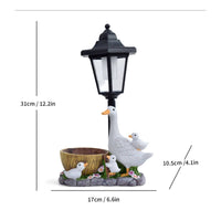 Solar Lamp with Bird Base Outdoor Garden Statue with Solar Light Figurine Sculpted for Gardeners, Patio, Pathway