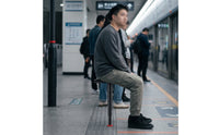 Telescoping Telescopic Folding Stool Compact Stool with T-Shaped Seat Collapsible Portable Standing Seat Foldable for Commuters