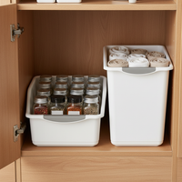 Slanted Opening Storage Basket with Wheels for Kitchen Cabinet Organization