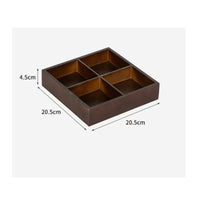 Grid Snack Platter Wood Wooden Compartment Tray for Party