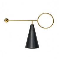 Leather and Metal Ornament Modern Metal Decor Sculpture Circlet Detail for Living Room, Display Area