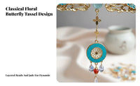 Traditional Chinese Hair Crown Enameled Enamel Ming Period Hair Ornament Dangling Tassels Traditional Chinese Headdress for Women, Cosplayers