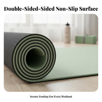 Exercise Mat Extra Wide Non-Slip Fitness Mat Shock Absorption Workout Pad for Beginners, Women, Home, Gym