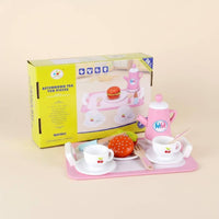 Creative Building Toy Breakfast Set Educational Wooden Tea Set Colorful Tea Party Playset Social Skills for Toddlers, Playroom, Daycare
