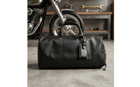 Leather Duffel Bag Sturdy Travel Duffel Bag Luggage Structured Cylindrical for Travelers, Weekend Getaways, Business Trips