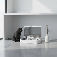 Automatic Pet Feeder and Waterer No Electricity Required Pet Food and Water Dispenser Easy to Hygienic Feline Food Dispenser for Cats, Vacation