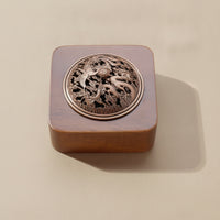 Incense Box with Metal Lid Wooden Incense Burner Censer Tabletop Vessel Decorative for, Meditation