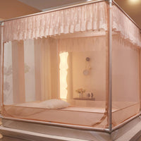Three-Door Design Freestanding Bug Net Anti-Fall Full Enclosure Bug Net Comprehensive Protection Four Corner Post Bed Canopy Formaldehyde-Formaldehyde-Formaldehyde-Free for Bedroom