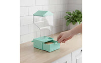 Easy Top Refill Automatic Bird Feeder Clear View Husk Separating Food Dispenser Large Capacity for Cockatiel Owners, Indoor
