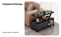 Space-Saving Rolling C-Table With Storage Shelf Wheeled C-Table Modern design Living Room Furniture Multi-Functional for Apartment Dwellers, Homeowners, Remote Workers, Next to Sofa, Small Spaces, Bedroom, Home Office