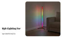 16 Million Colors RGB Corner Floor Lamp Dynamic Scene Modes Color Changing Standing Lamp APP Control Music Sync Light Bar Dimmable for Young Adults, Content Creators, Party Hosts, Living Room, Bedroom