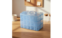 3-Layer Storage Box Multipurpose Transparent Organizer Box Stacked Design Portable Craft Organizer for Bedroom