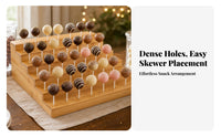 Perforated Tiered Skewer Stand Large Capacity Bamboo Skewer Holder