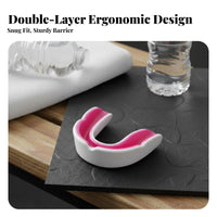 Includes Carrying Case Boxing Mouth Guard Moldable Custom Fit Sports Mouth Guard Shock Absorbing for Adults, Kids, Rugby, Training, Football