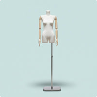 Cloth-Covered-Covered Half-Body Female Mannequin Textured Headless Torso Mannequin Narrow Shoulder Clothing Form Telescopic for Shop Window
