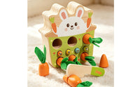 Hand-Eye Coordination Wooden Carrot Toy Set Early Learning Carrot Pulling Game Chew Safe Child-Centered Pull Toy Educational for Toddlers, Babies, Infants, Home
