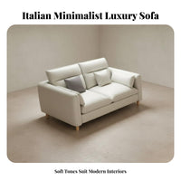 Light Luxury design curvedShaped Sofa Italian Inspired Living Room Furniture Minimalist Design Couch High-Resilience Foam for Interior Designers, Young Adults, Apartment, Guesthouse, Lounge Area, leisure Space