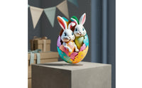 Holiday Themed Easter Bunny Egg Ornament 2D Acrylic Bunny Decoration 2D Acrylic Easter Decoration for Desktop