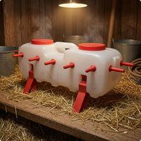 14-Outlet Milk Dispenser Red Accents Piglet Milk Dispenser Screw Lids
