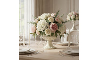 Antique-Style Pedestal Urn Vase Distressed Urn Vase with Pedestal Footed Tabletop for Wedding Planners, Florists, Table Decor