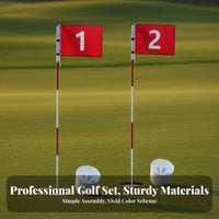 Golfs Flagstick Set Easy Assembly Portable Sturdy Construction for Driving Range, Outdoor