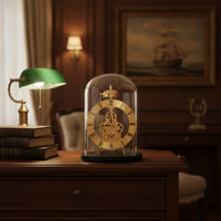 Clock with Clear Dome Roman Numeral Dome Clock Elegant Mechanical Desk Ornament for Study