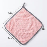 Dense Coral Fleece Microfibre Cloth, Hanging Dish Cloths and Cleaning Cloths for Kitchen, Quick Drying Microfibre Cloth for Dishes and Hands