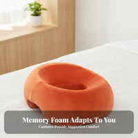 Contoured Prone Massage Pillow Soft Textile Cover Donut Face Cradle Pillow