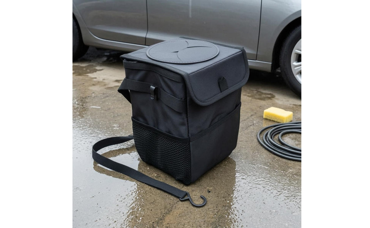 Car Trash Can with Lid Leakproof Car Trash Bin Waterproof for Journeyers, Commuters, Daily Commute