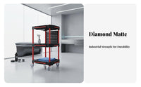 3-Tier Detailing Cart Full-Rotation Casters 3 Tier Detailing Cart Sturdy Car Wash Tool Organizer for DIY Enthusiasts, Mechanics, Warehouse