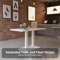 Strong Load-Bearing Cafeteria Table with Stools Hard-Wearing Commercial Furniture Waterproof Tabletop Dining Set Space-Saving Design for Restaurant Owners, Families, Apartment Dwellers, Cafeteria S, Restaurants, Quick-Service Shops, Kitchen