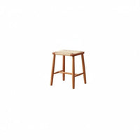Vintage Design Backless Woven High Seat Built-in Footrests Bar Stool Breathable Counter Chair Anti-Slip Footpads for Homeowners, Business Owners, Interior Designers, Kitchen, Restaurant, Cafe, Dining Room