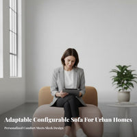 utilitarian design Tofu Block Sofa adaptable Combination sectional Couch Two-Tone Color Seating Furniture Lowsilhouette for Interior Designers, Apartment Dwellers, open-concept space Space, Reception Area, Living Room, Basement
