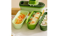 Stainless Steel Vegetable Cutter with Container Easy to Clean Multifunctional Vegetable Chopper Saves Time Kitchen Grater and Shredder Set Safety for Salad Making, Meal Prep, Hot Pot
