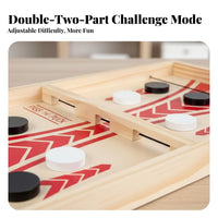 Solid Wood Construction Wooden Combination Board Game Screen-Unrestricted Fun Sling Puck Game Easy to Learn for Children, Family, Party