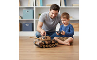 RC Armored Vehicle Toy Slope Climbing Battery-Powered Crawler Armored Vehicle Tracked Vehicle Realistic Design Rotating Turret