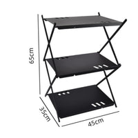 Three Tier Folding Storage Rack Easy to Set up Portable Storage Shelf Sturdy Foldable Shelving Unit