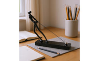 Black Abstract Sculpture Marble Base Abstract Figurine Minimalist Metal Figurine Sculptural for Office