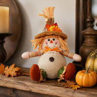 Autumn Harvest Festival Sunflower Faceless Doll Scarecrow Figurine for Desktop & Window Decor